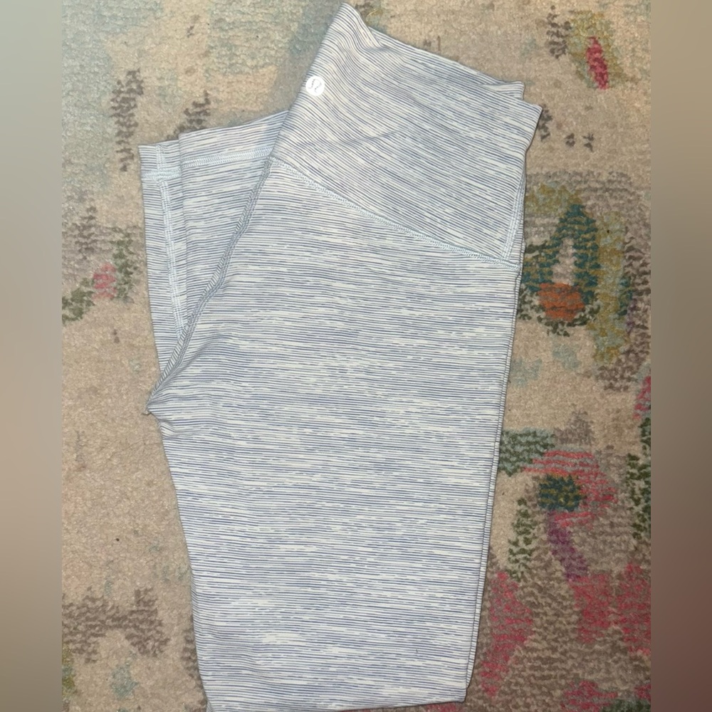 Lululemon Athletica Light Gray Striped Leggings